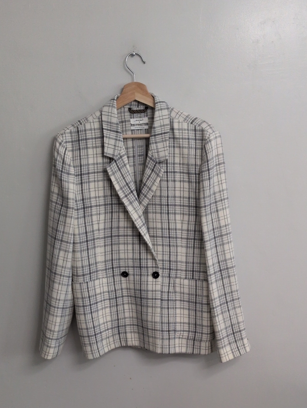 Billy Reid Double Breasted Checked Blazer